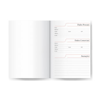 Agenda Personalizada 2026 Couro Sintético Rosa com Prata LU185L Brinde Personalizado