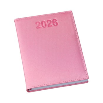 Agenda Personalizada 2026 Couro Sintético Rosa LU183L Brindes Personalizados
