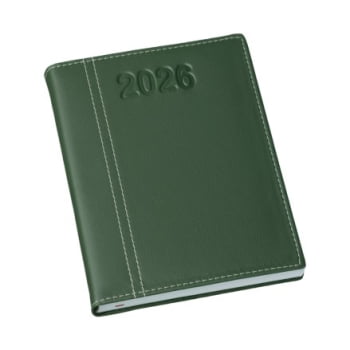 Agenda Personalizada 2026 Couro Sintético Verde LU109L Brinde Personalizado
