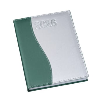 Agenda Personalizada 2026 Couro Sintético Verde LU152L Brinde Personalizado