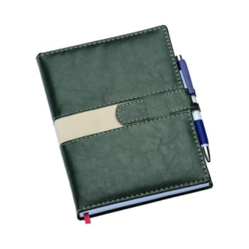 Agenda Personalizada 2026 Couro Sintético Verde LU200L Brinde Personalizado
