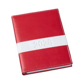 Agenda Personalizada 2026 Couro Sintético Vermelho LU136L Brindes Personalizados