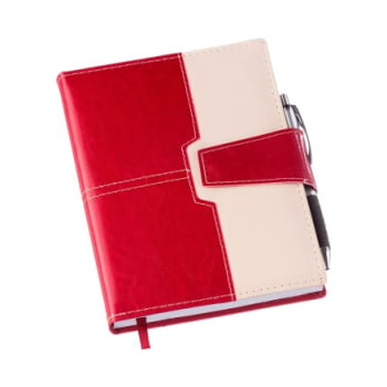 Agenda Personalizada 2026 Couro Sintético Vermelho LU195L Brinde Personalizado