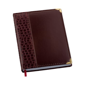 Agenda Personalizada 2026 Couro Sintético Vinho LU122L Brinde Personalizado