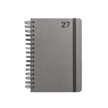 Agenda Personalizada 2027 A5 com Argolas em Pele Reciclada Diária SP66215 Agenda Personalizada 2027 A5 com Argolas em Pele Reciclada Diária SP66215