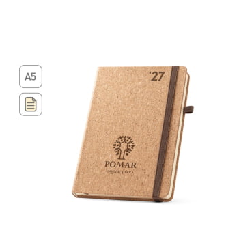 Agenda Personalizada 2027 A5 em Cortiça Plano Diário SP66095