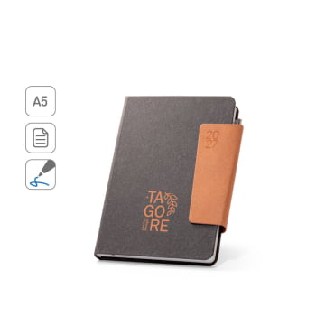 Agenda Personalizada 2027 A5 em Pele Reciclada Diária SP66205