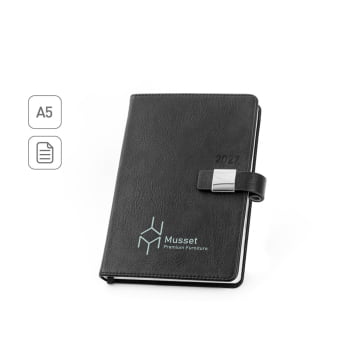 Agenda Personalizada 2027 A5 em PU Diária com Fecho Magnético SP66221
