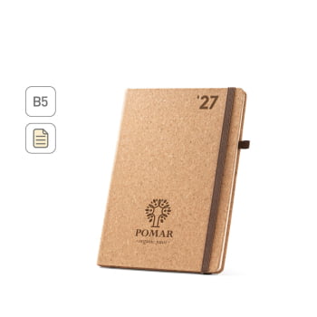 Agenda Personalizada 2027 B5 em Cortiça Plano Semanal SP66094