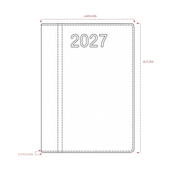 Agenda Personalizada 2027 Couro Sintético Diária com fita X13287