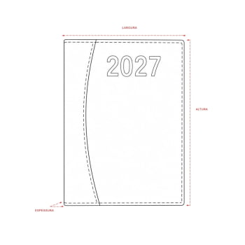 Agenda Personalizada 2027 Couro Sintético Plano Diário X12293