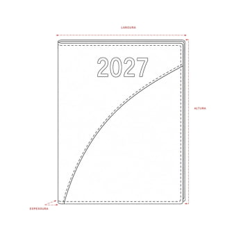 Agenda Personalizada 2027 Couro Sintético Plano Diário X12362