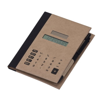 Bloco de Anotações Personalizado Calculadora com Caneta Sustentável X12737 Brindes Personalizados