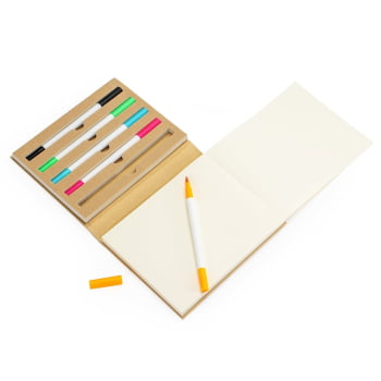 Bloco de Anotações Personalizado com 5 Canetas X19038 Brindes Personalizados