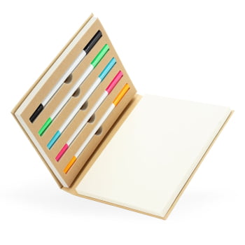 Bloco de Anotações Personalizado com 5 Canetas X19038 Brindes Personalizados