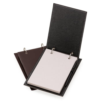 Bloco de Anotações Personalizado Couro Sintético 96 Folhas X14491 Brinde Personalizado