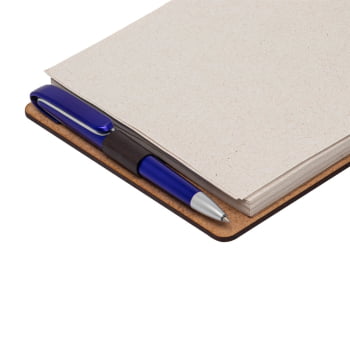 Bloco de Anotações Personalizado Couro Sintético com Porta Caneta X15146 Brindes Personalizados