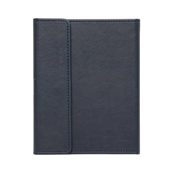 Bloco de Anotações Personalizado Couro Sintético com Porta Caneta X15178 Brinde Personalizado