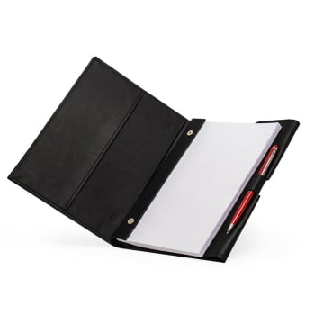 Bloco de Anotações Personalizado Couro Sintético com Porta Caneta X15178 Brinde Personalizado