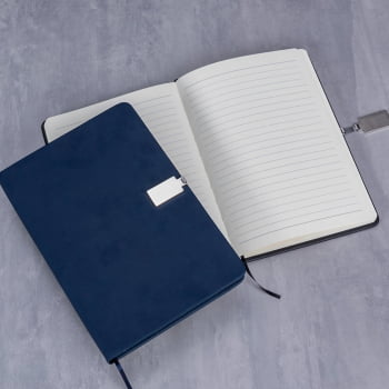 Bloco de Anotações Personalizado Emborrachado com Fecho Metálico X18504 Brindes Personalizados