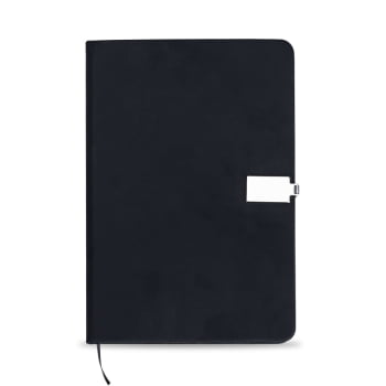 Bloco de Anotações Personalizado Emborrachado com Fecho Metálico X18504 Brindes Personalizados