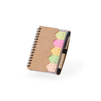 Bloco de Anotações Personalizado Kraft com Caneta de Papelão X05065 Brinde Personalizado