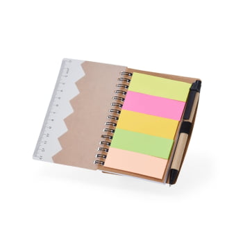 Bloco de Anotações Personalizado Kraft com Caneta de Papelão X05065 Brinde Personalizado