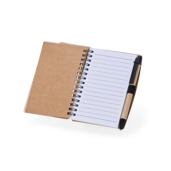 Bloco de Anotações Personalizado Kraft com Caneta de Papelão X05065 Brinde Personalizado