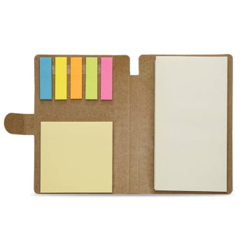 Bloco de Anotações Personalizado Kraft com Cinco Blocos Coloridos X11911S Brinde Personalizado