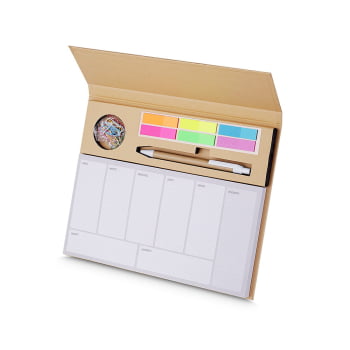 Bloco de Anotações Personalizado Kraft Plan. Semanal ASIBL034 Brinde Personalizado
