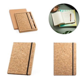 Bloco de Notas Personalizado Cortiça Sustentável SP53631 Brinde Personalizado