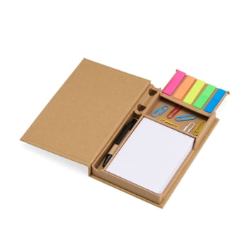 Kit Bloco de Anotações Personalizado Kraft Wire-O com Mini Caneta X06106 Brinde Personalizado