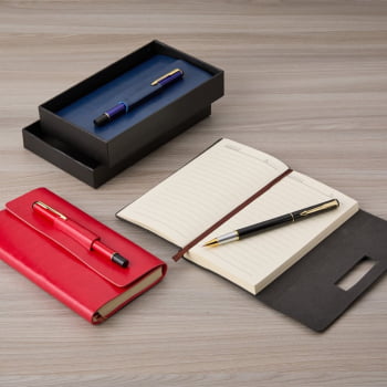 Kit para Anotações Personalizado Couro Sintético 2 Itens X07050 Brinde Personalizado