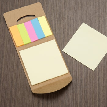 Mini Bloco de Anotações Personalizado Kraft Sustentável X12398 Brinde Personalizado