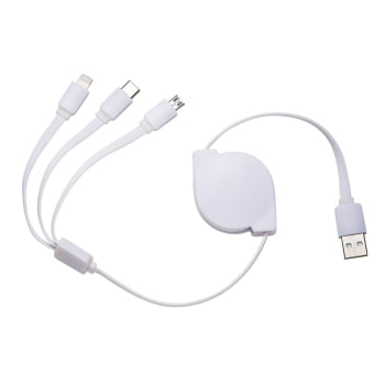 Cabo USB Personalizado Iphone / Android 3 em 1 X10338 Brinde Personalizado