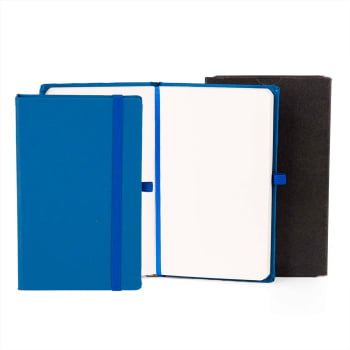 Caderneta Personalizada Azul 80 Folhas Brinde Personalizado