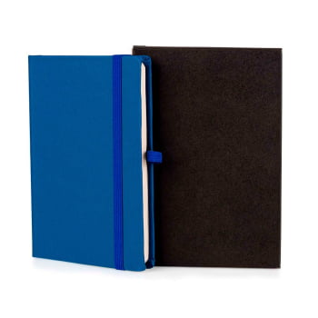 Caderneta Personalizada Azul 80 Folhas Brinde Personalizado