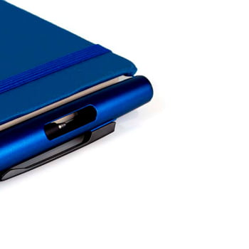 Caderneta Personalizada Azul 80 Folhas Brinde Personalizado
