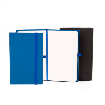 Caderneta Personalizada Azul 80 Folhas Brinde Personalizado