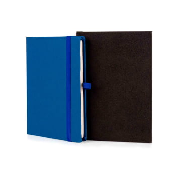 Caderneta Personalizada Azul 80 Folhas Brinde Personalizado