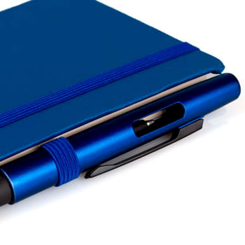 Caderneta Personalizada Azul 80 Folhas Brinde Personalizado