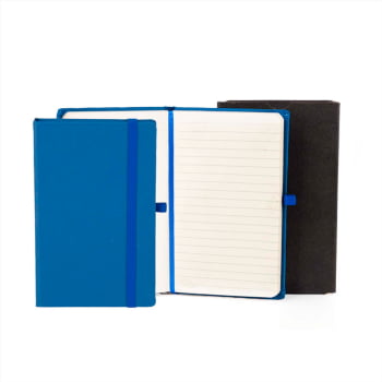 Caderneta Personalizada Azul 80 Folhas Brindes Personalizados