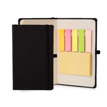 Caderneta Personalizada Cinza Com Autocolantes em 5 Cores Brindes Personalizados