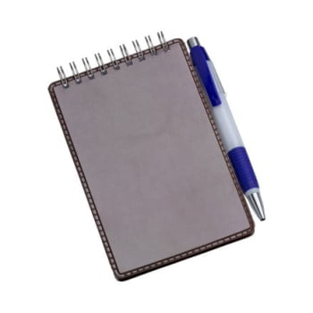 Caderneta de Anotações Personalizada Couro Ecológico Marrom LU235L Brinde Personalizado