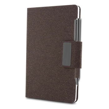 Caderno Personalizado A5 em PU e Fibra de Café ASICAD440 Brinde Personalizado