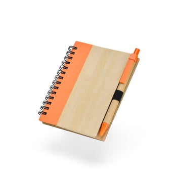 Caderno Personalizado Casca de Bambu com Caneta X18937 Brindes Personalizados
