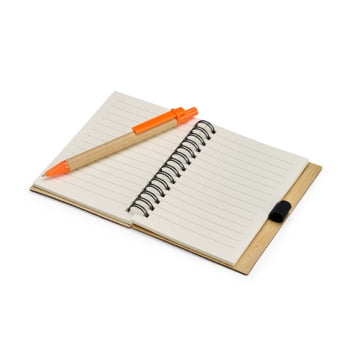 Caderno Personalizado Casca de Bambu com Caneta X18937 Brindes Personalizados