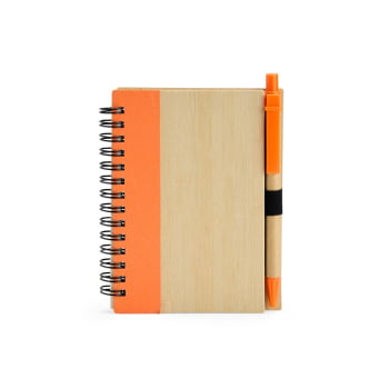 Caderno Personalizado Casca de Bambu com Caneta X18937 Brindes Personalizados