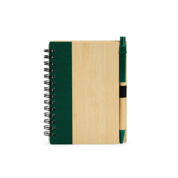 Caderno Personalizado Casca de Bambu com Caneta X18937 Brindes Personalizados