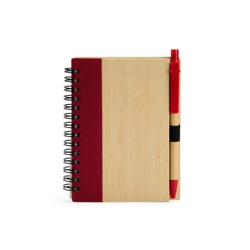 Caderno Personalizado Casca de Bambu com Caneta X18937 Brindes Personalizados